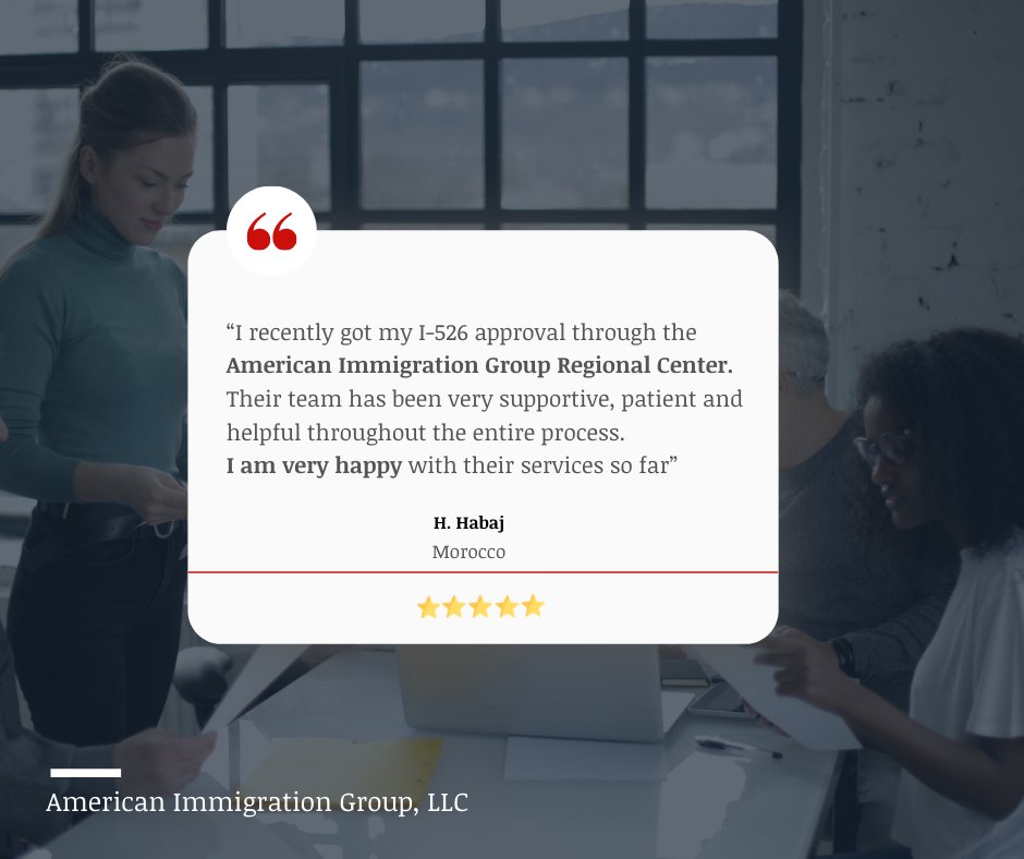 Client Testimonials!
▶️ Read here for more testimonials about American Immigration Group!
eb5aig.com/testimonials
#americanimmigrationgroup #eb5program #eb5visa #eb5aig