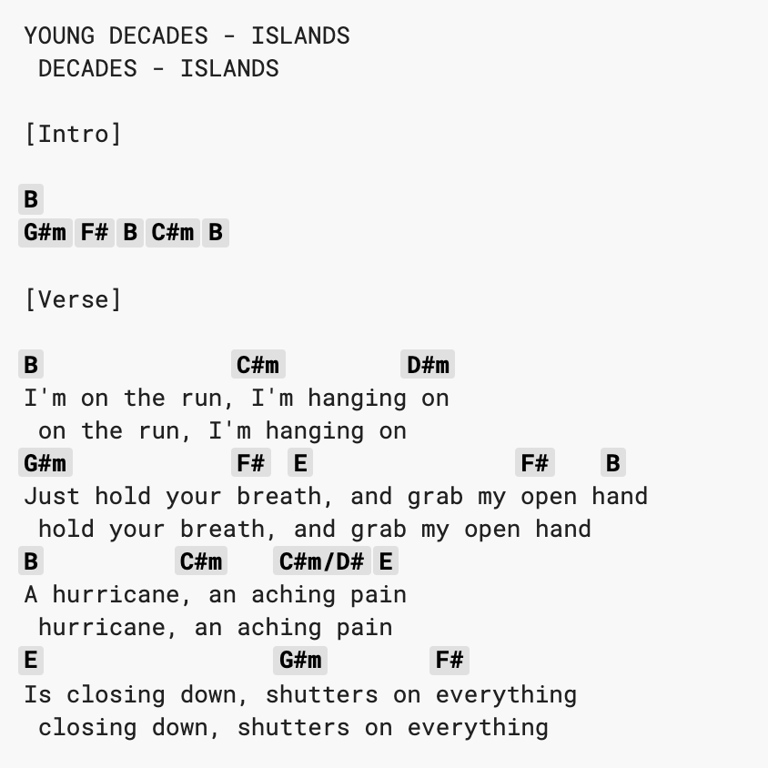 chords for closing time chords for closing time