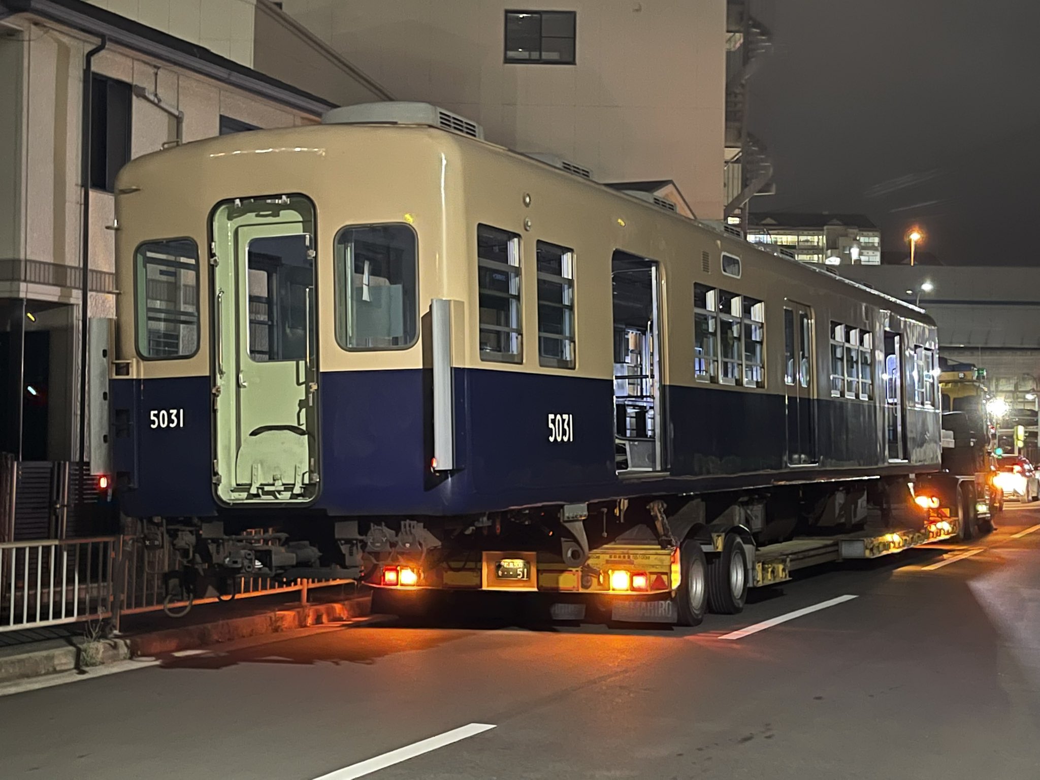 kl3200kei в X: „6/23 阪神5001形5029F青胴車 廃車陸送2日目
