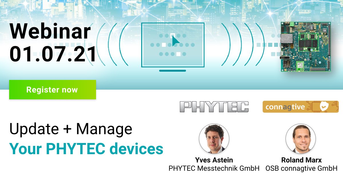 In our webinar on July 1 we present you the optimal solution to manage and update your devices securely and easily remotely.
Register now:
July 1, 10:00 am CEST lnkd.in/gEu6E-7
July 1st, 5:00 pm CEST lnkd.in/gVU_QAf

#embeddedsystems #iot #devicemanagement