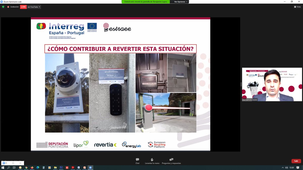 PEstraee's tweet photo. #IIJornadaTecnicaESTRAEE [Bloque I. Proyecto #ESTRAEE] 
Benjamín López, técnico de @depo_es y uno de los líderes de ejecución de @PEstraee, repasa el marco legal de implementación de ESTRAEE y los retos y resultados del modelo implementado en 9 puntos limpios de #Pontevedra. https://t.co/IrJEiarJe5