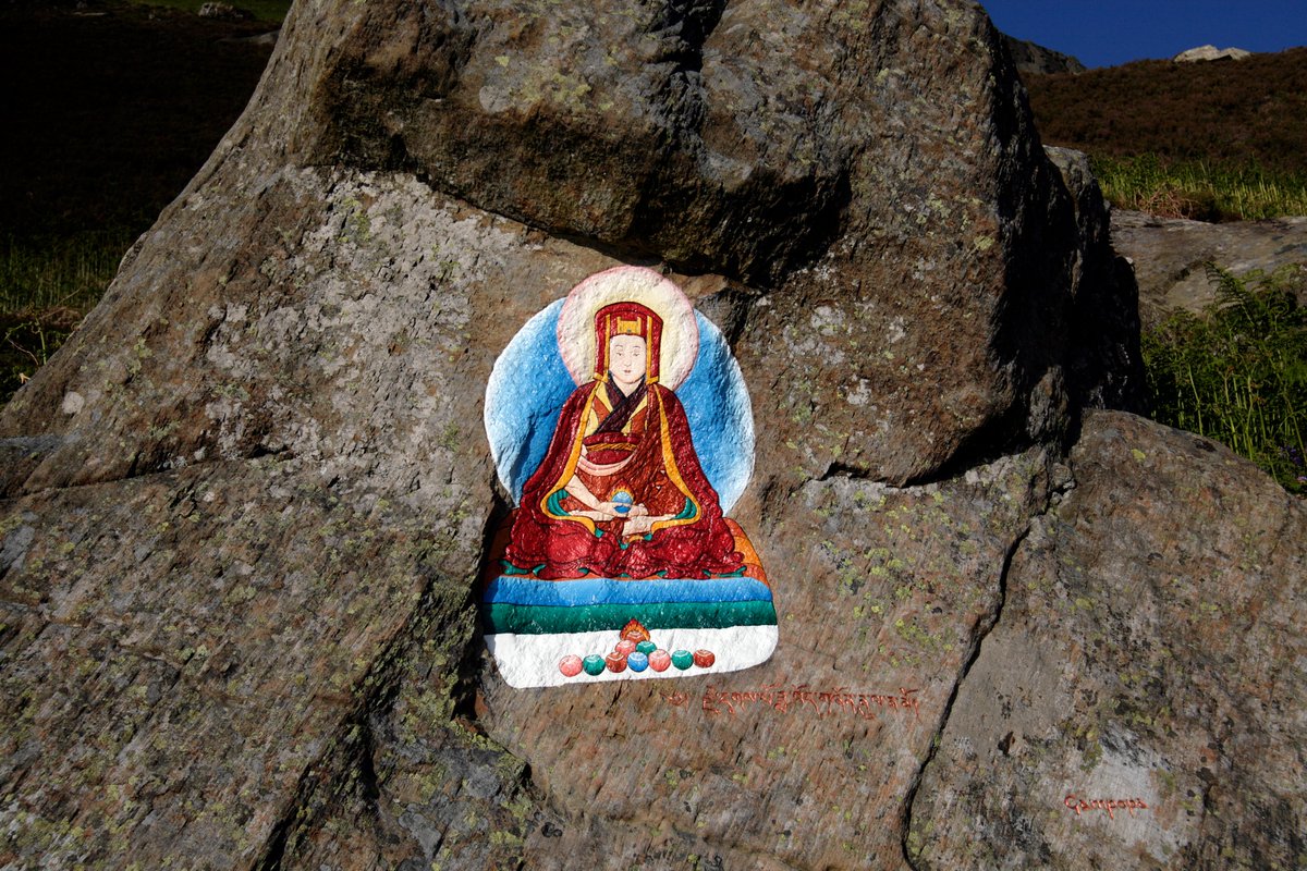 The paintings of Dechi Wangmo on the Holy Isle are one of the most unique, and perhaps intriguing on the trail. Learn more here. (Images by <a href="/Photo_mclean/">Iain McLean</a>) 

arranartsheritagetrail.com/artistsa-z/wan…
