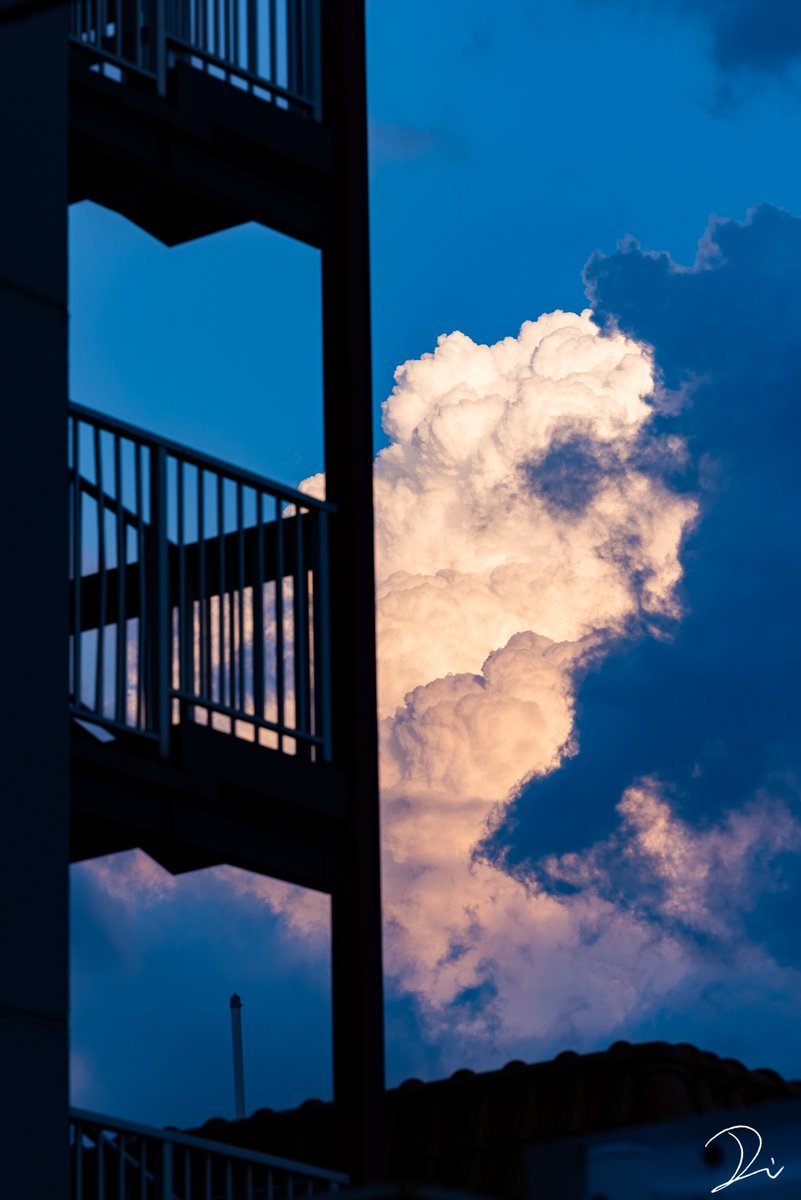 usalica's tweet image. もう夏の雲が出てるね。