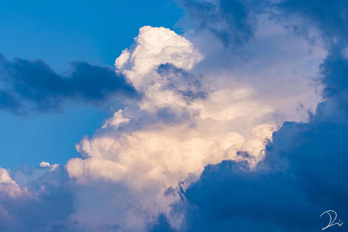 usalica's tweet image. もう夏の雲が出てるね。