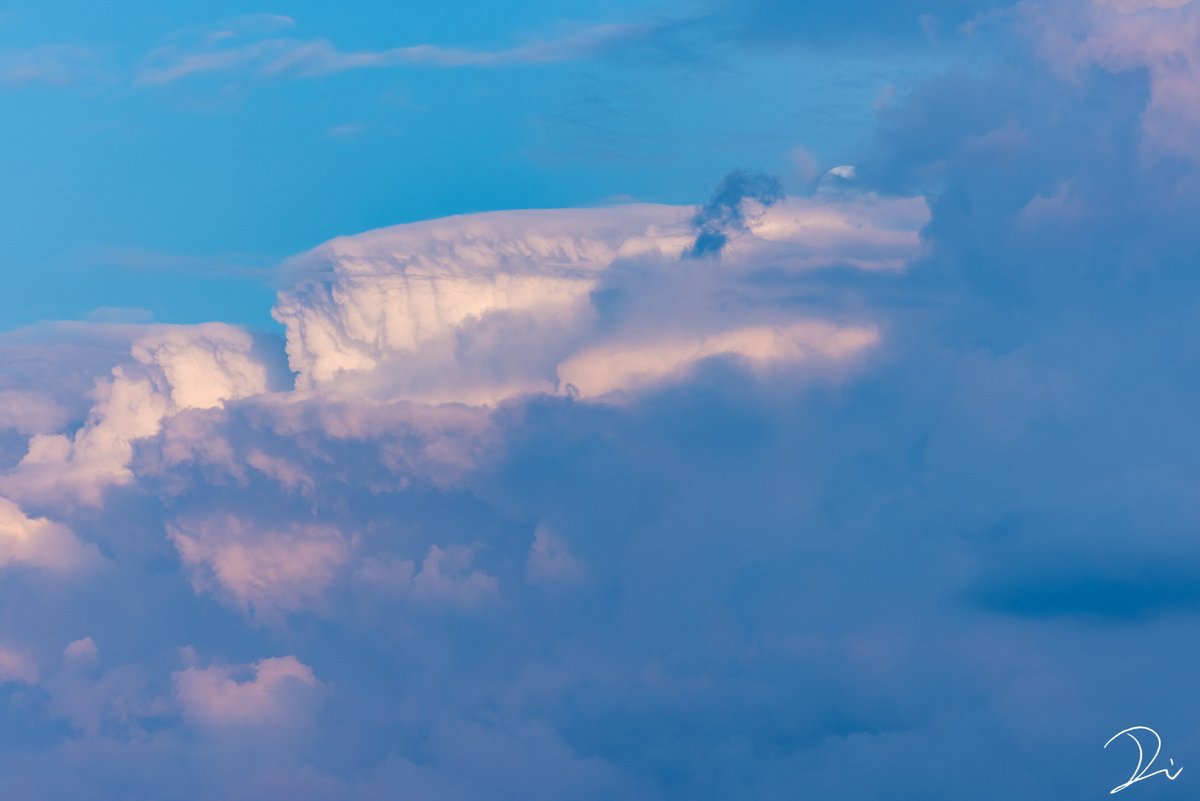 usalica's tweet image. もう夏の雲が出てるね。