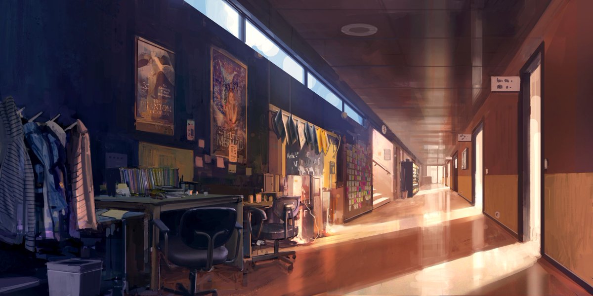 School related concepts...I never thought it would be fun painting school related interiors...I was wrong! #conceptart #school #fantasy #interiors