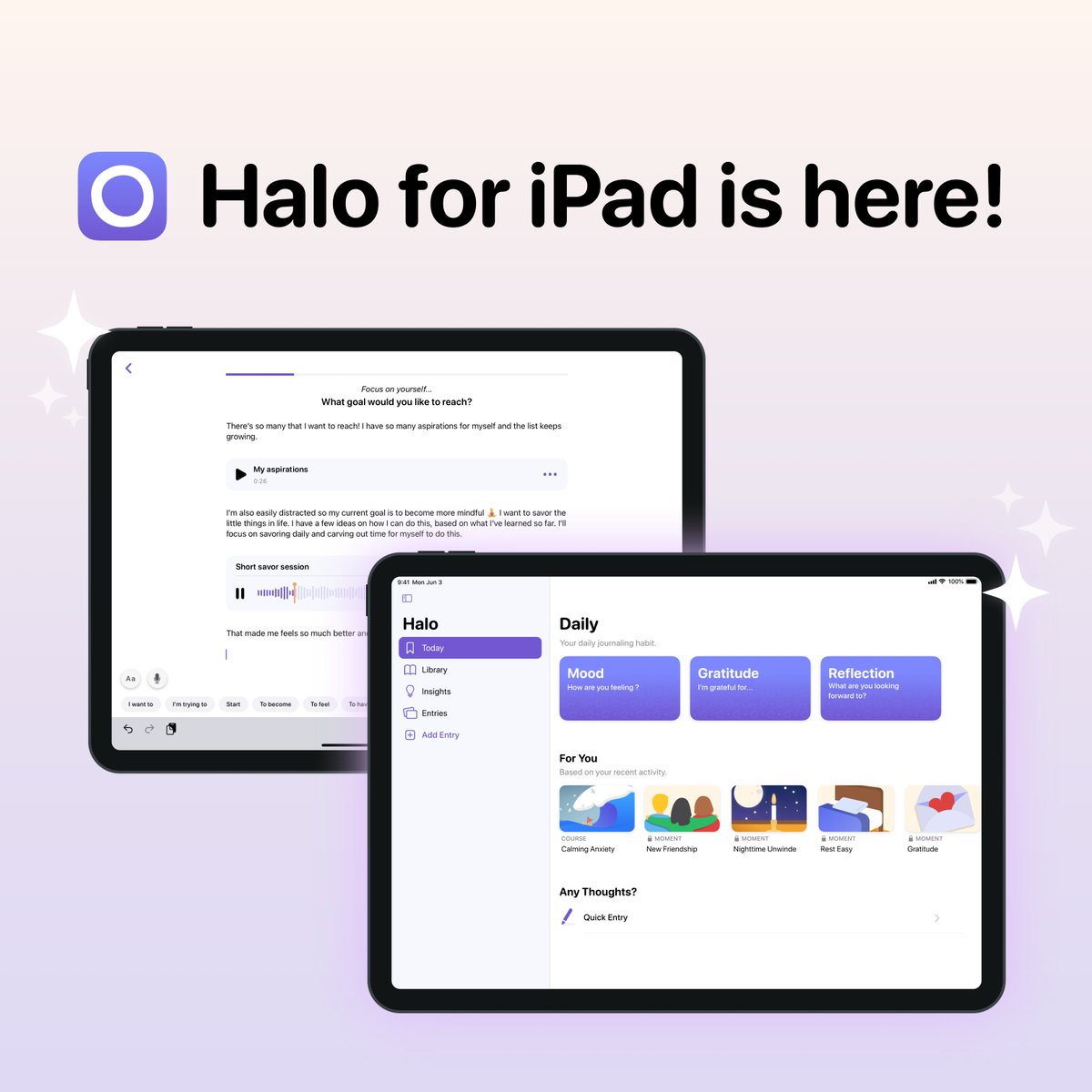 One month after the release of <a href="/HaloJournal/">HaloJournal</a>, we're thrilled to share that this highly-requested update is live on the <a href="/AppStore/">App Store</a>! Welcome to Halo for iPad 💜😇 
perigee.se/news/halo-arri…
