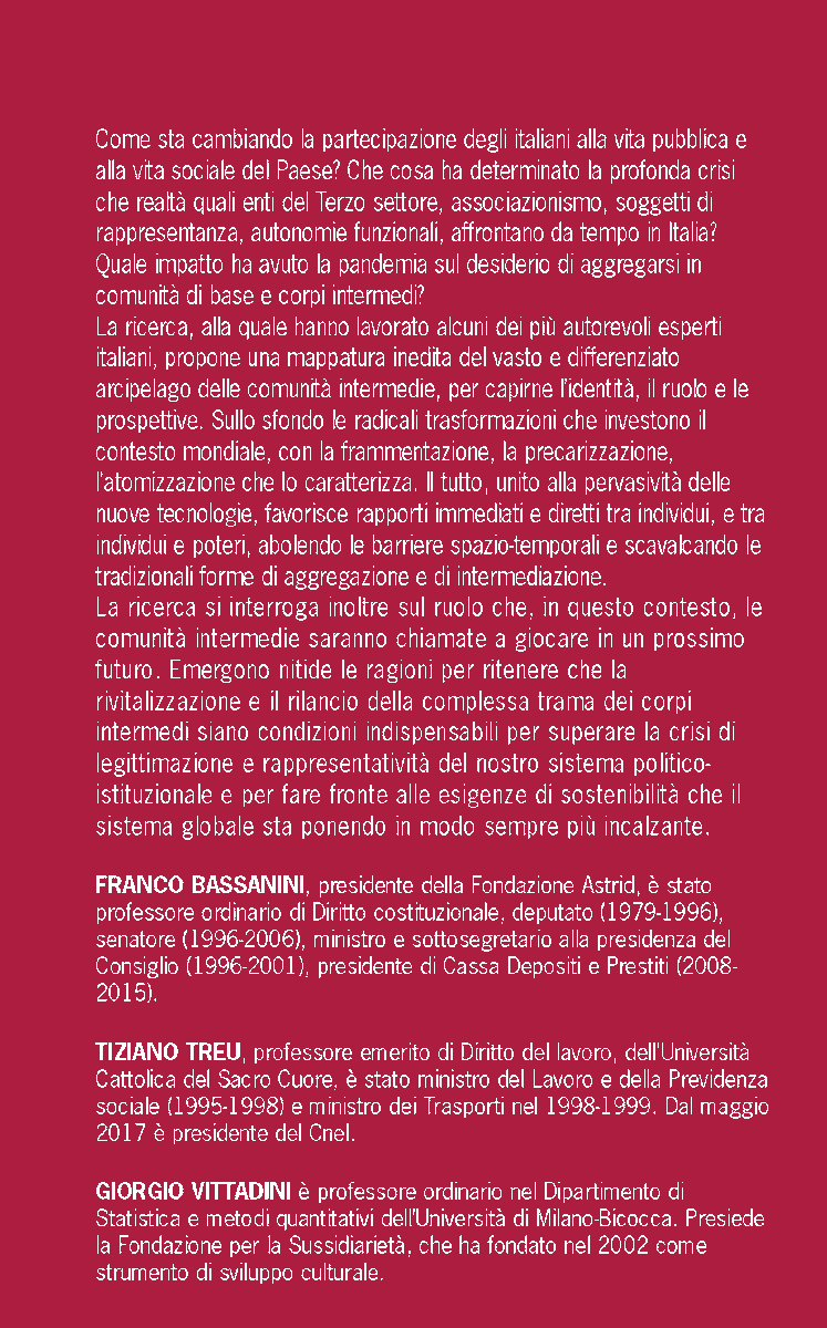 GPGualaccini's tweet photo. Da @FondAstrid, @cnel_it e @fsussidiarieta "UNA SOCIETÀ DI PERSONE? I #CORPINTERMEDI NELLA DEMOCRAZIA DI OGGI E DI DOMANI", a cura di @FrancoBassanini, #Treu, #Vittadini, @edizionimulino
Indice e introduzione https://t.co/tDMTcTl9iD https://t.co/W8kSsfpP30
MOLTO INTERESSANTE! https://t.co/0MmrjUUCS8