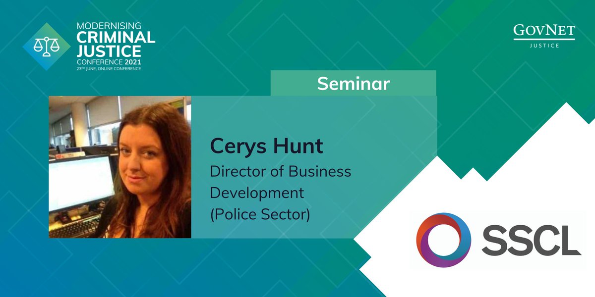 ModJusticeConf's tweet image. Alternatively, the @SSCL_UK team take the spotlight led by Cerys Hunt, to discuss #sharedservices in policing, customer first design and how shared service technology can support the wider business, beyond the typical back office.

#MCJ21 #transformingtechnology