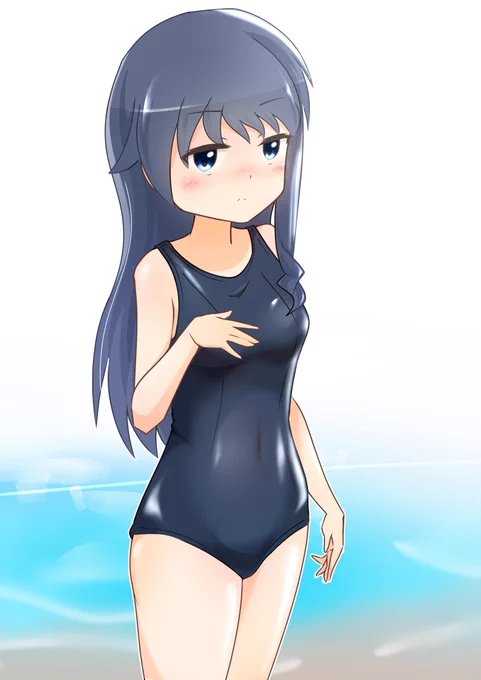 むっちゃんにはスク水が似合うと思うのです!
#睦海の日2021 #アリスギアお絵かき 