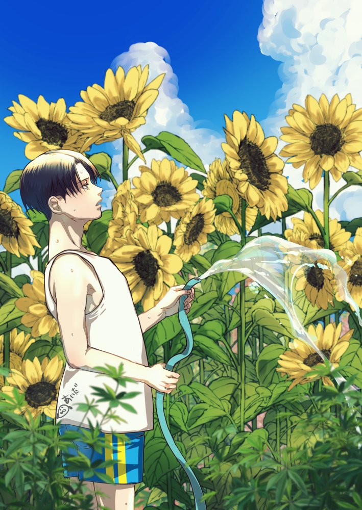 aidmaEEE's tweet photo. 夏　晴れた庭で水やり　リヴァイ https://t.co/hv1BlUiEKm