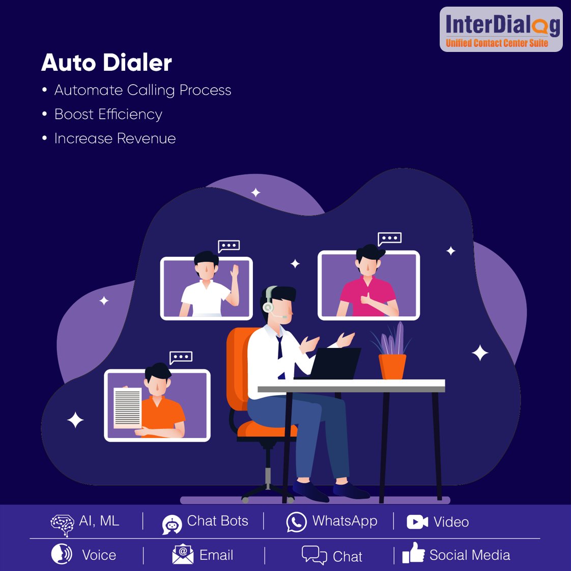 teckinfoindia's tweet image. Automate your outbound calling and handle large call lists in a short amount of time #autodialer #outbounddialer #automaticdialer #InterDialogUnifiedContactCenterSoftware