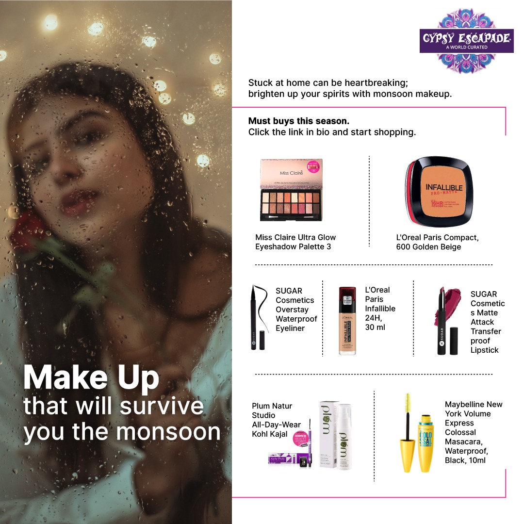 gypsyescapade's tweet photo. #MonsoonReady? #monsoonlook our #recommended picks.
#shoppingonline #amazonfinds #AmazonInfluencer #AmazonIndia #collaborate #bloggerlifestyle #eyeshadowpalette #mascarawaterproof #waterproofeyeliner #kajal #lipstick #compactpowder 
https://t.co/jsvmPann5P https://t.co/cDZGAASp8l