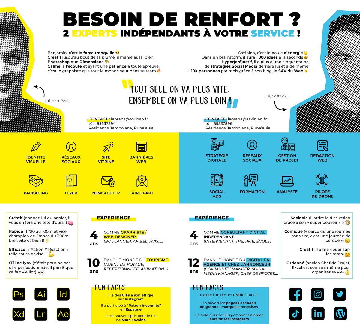 Savinienn's tweet photo. Bref, @Touben59 et moi sommes freelances et à votre écoute si besoin 💪🏻
Merci pour vos RT 💙
#SocialMedia #CM #Graphisme #WebDesign https://t.co/3iRwAexo0H