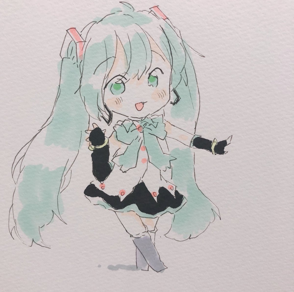 初音ミク 「39ふんスターミク 」|sakiのイラスト