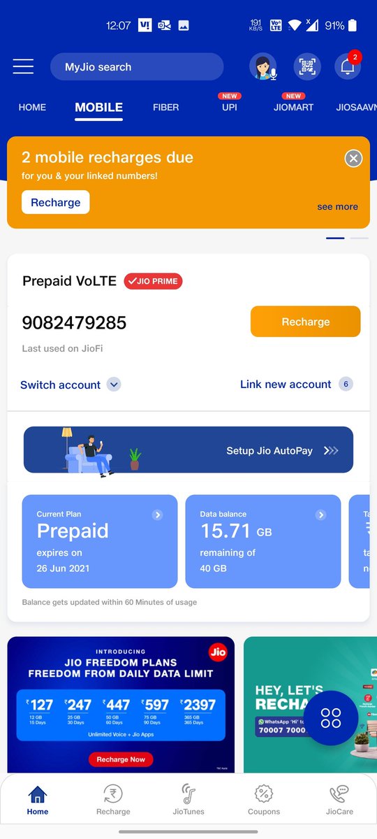 Lenny2711's tweet photo. (1/2) @JioCare I HAVE TRIED PERMANENTLY CANCELLING 7 OLD JIO NUMBERS TWICE NOW. EACH TIME CUSTOMER CARE TOLD ME IT WAS DONE, YET I STILL SEE THEM LINKED TO MY ACCOUNT! HOW DO I PORT MY VI NUMBER TILL YOU DONT CANCEL THESE!? ITS BEEN USELESS TRYING AT THE STORE AND OVER LIVE CHAT https://t.co/77c0VuX9g6