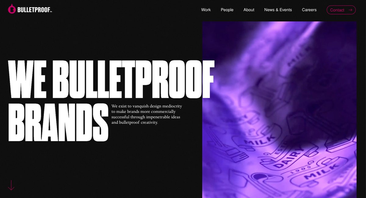 awwwards. (@awwwards) on Twitter photo We Bulletproof Brands by <a href="/BulletproofIntl/">Bulletproof</a> <a href="/BrunoArizio/">Bruno Arizio</a> <a href="/victorwork_/">Victor Work</a> <a href="/edgardz/">Edgard Zavarezzi</a> & Dominic Berzins wins #SOTD & #DEVAWARD
Bulletproof exist to vanquish design mediocrity and make brands more commercially successful.
↳ bit.ly/3xQ6ohR #GSAP #Lottie We Bulletproof Brands by <a href="/BulletproofIntl/">Bulletproof</a> <a href="/BrunoArizio/">Bruno Arizio</a> <a href="/victorwork_/">Victor Work</a> <a href="/edgardz/">Edgard Zavarezzi</a> & Dominic Berzins wins #SOTD & #DEVAWARD
Bulletproof exist to vanquish design mediocrity and make brands more commercially successful.
↳ bit.ly/3xQ6ohR #GSAP #Lottie