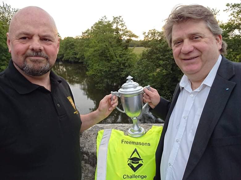 The Freemasons Challenge Trophy 🏆 is now in Cornwall! 

Collect by our Provincial Grand Mentor, Eugene C Clemence (left) and W.Bro Andy Spargo (right), Chisel Lodge Mentor at Polsen Bridge, Launceston with the Tamar in the Background

#PGLCornwall #Freemasons #2021UGLEChallenge