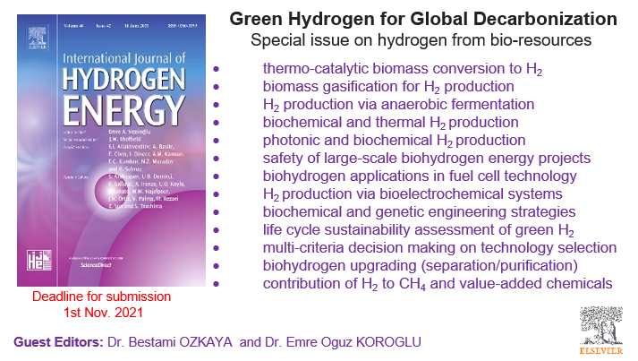 As guest editors we coordinately invite you to submit your researches to special issue "Green Hydrogen for Global Decarbonization" in International Journal of Hydrogen Energy. Share now to spread it to the world! <a href="/ozkaya_bestami/">Bestami ÖZKAYA</a>  
journals.elsevier.com/international-…
#hydrogen #energy