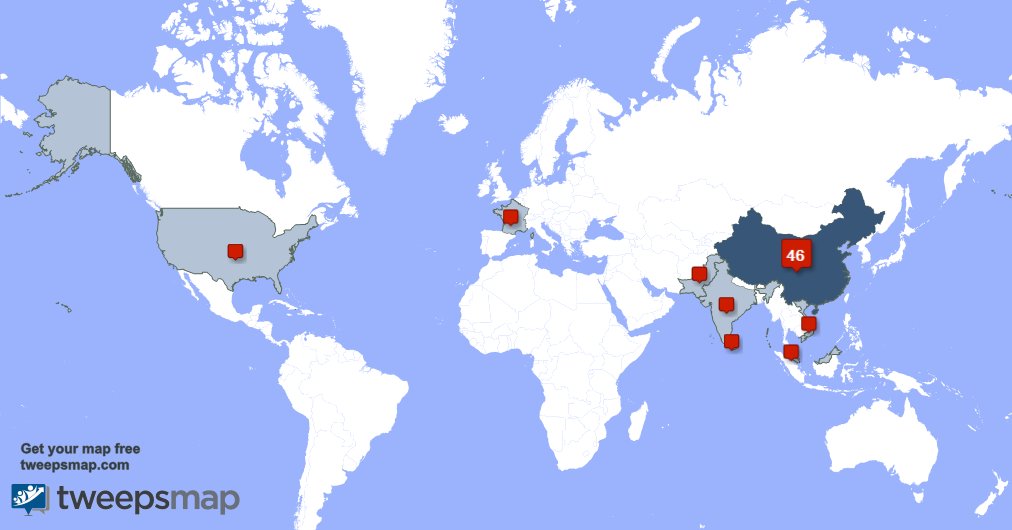 RawstonGenia's tweet photo. My followers live in China (49%), France(7%)... Get your free map: https://t.co/RuV7B2Jcbj https://t.co/pLa4o3loJI