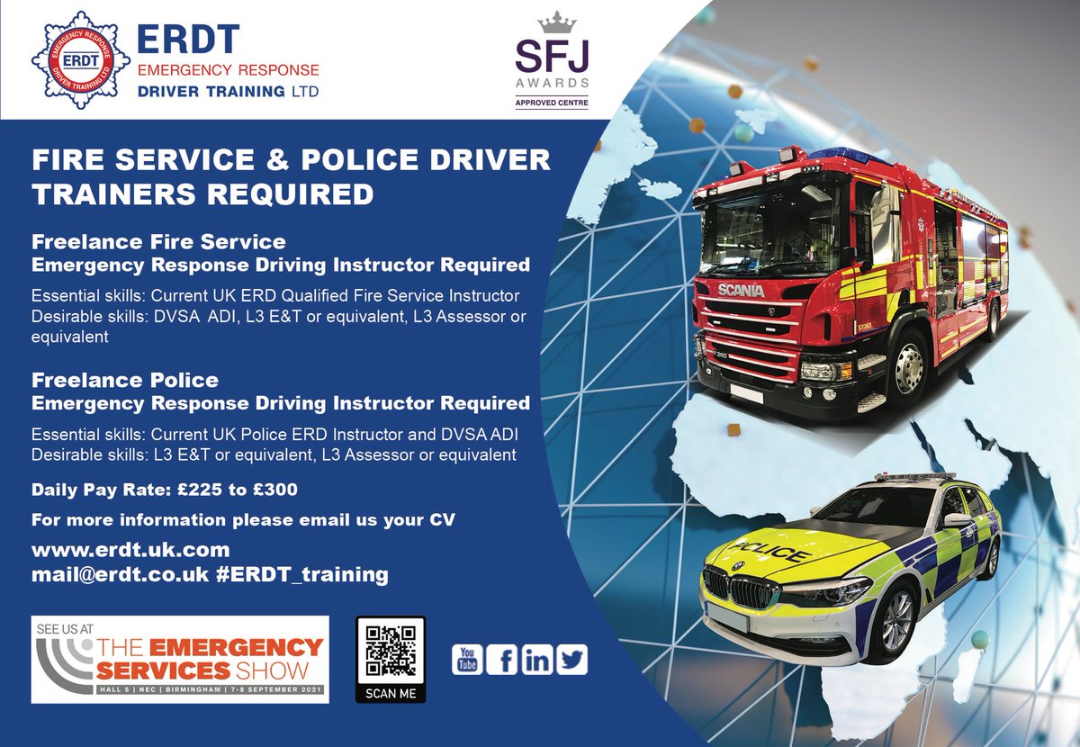 ERDT_training's tweet photo. If you are qualified and interested please get in touch #fireservice #police #emergencyservices #bluelighttraining #Eerd_training https://t.co/CXfvrCpagE