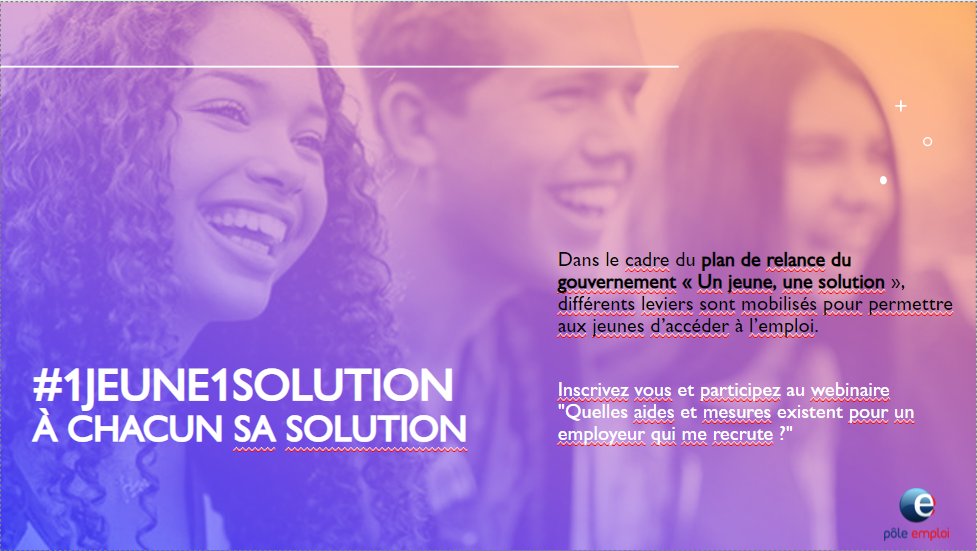 Venez participer au Webinaire "Quelles aides et mesures existent pour un employeur qui me recrute ?" le 7 juillet à 14h00 

Pour vous inscrire, c'est simple il suffit de compléter ce formulaire : 
 forms.gle/YB3TtP9E4Tz68x…  

<a href="/PDemuysere/">Pauline Demuysere</a> <a href="/BenrachedH/">Hedi Benrached</a> @RiosLaurent <a href="/ribeiro_sandra_/">Sandra RIBEIRO</a>