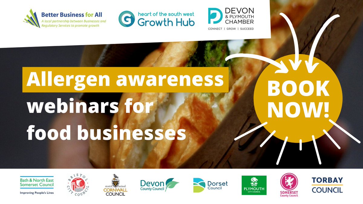 TSConnected's tweet photo. Food businesses, the law around providing customers with #allergen info changes in Oct. Join one of these webinars with Environmental Health &amp; Trading Standards officers to get up to speed on changes
8 Jul https://t.co/3DhQ2UgCjs 
15 Jul https://t.co/TQcERov01U 

@SomersetCouncil https://t.co/b7opm7Xt8S