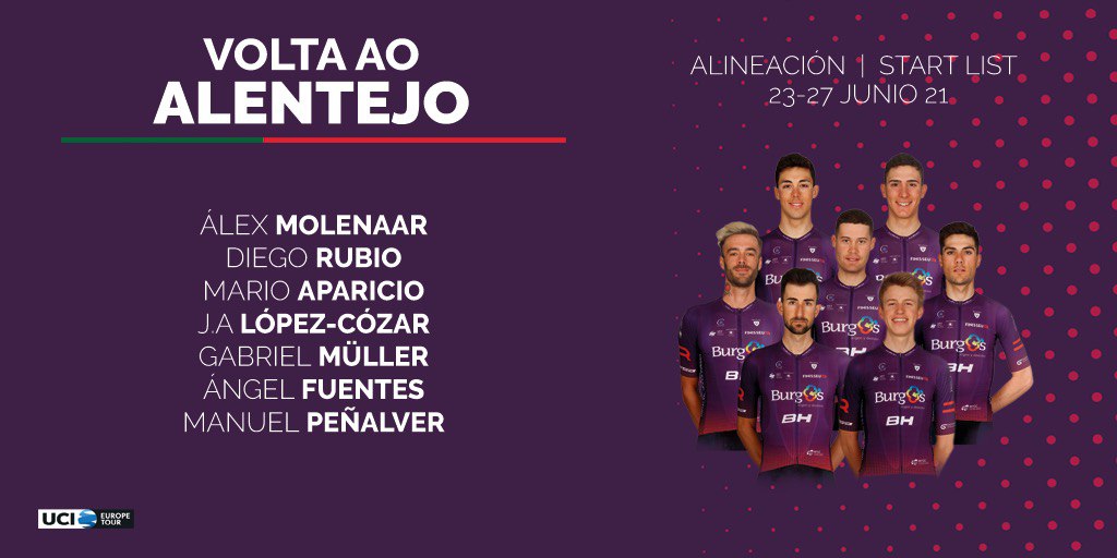 ➡️ Dorsales #VoltaAoAlentejo 🇵🇹

31 <a href="/AlexMolenaar1/">Alex Molenaar</a>
32 <a href="/juanichupetillo/">Juan Antonio López-Cozar Jaimez ''Chupe''</a>
33 <a href="/m_aparicio23/">MARIO APARICIO</a>
34 <a href="/angelfuentespa/">Ángel Fuentes</a>
35 <a href="/nava13diego/">Diego Rubio 🇪🇦</a>
36 <a href="/GabMuller1/">Gab Muller</a>
37 <a href="/Manuelpenalver0/">Manuel Peñalver</a>