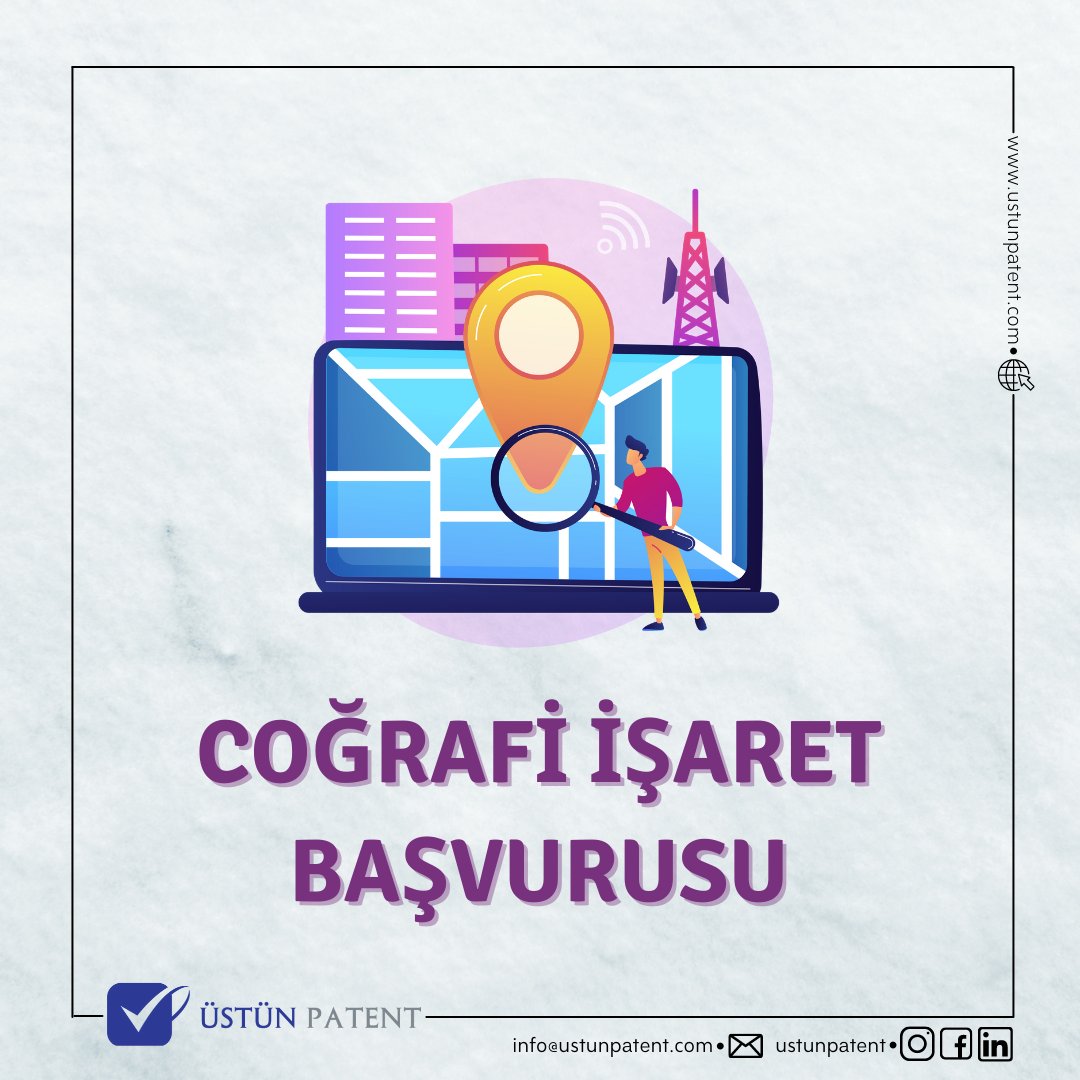 Coğrafi İşaret, belirgin bir niteliği, ünü veya diğer özellikleri bakımından kökenin bulunduğu yöre, alan, bölge veya ülke ile özdeşleşmiş ürünü gösteren işarettir.

Detaylı bilgi ve iletişim için web sitemizi ziyaret edin 👇

✅buff.ly/3cYrYsS