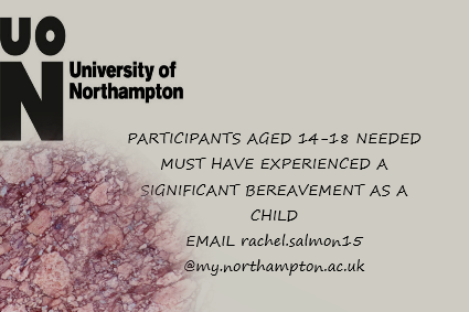 RachelSalmon81's tweet photo. Still looking for participants for my masters research. Please RT. You cannot participate if you are currently receiving support for your mental health. #UoNCAMH #deathisnottaboo #MScResearch https://t.co/pSaGIZ0RyO