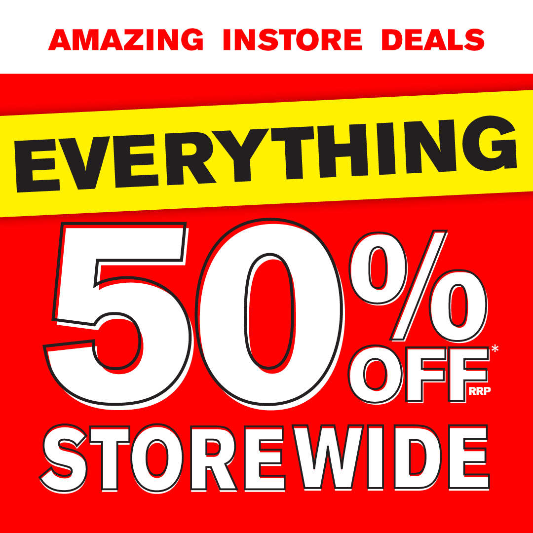 Our EOFY Sale is on NOW 🤑 Head into your local store to take 50% Off EVERYTHING ❤️