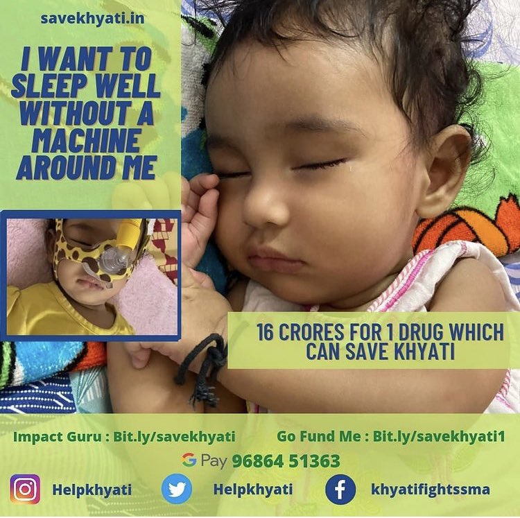 AdityaDubey2003's tweet image. 🆘 
Can u imagine how tough it must be for parents of a 9 month girl to know that there is cure for her #spinalmuscularatrophy but they can’t afford it.

No one deserves to go thru this.

100k of us donating just 1K can #SaveKhyati

Cant v find 100k kind souls amongst 1.3billion?