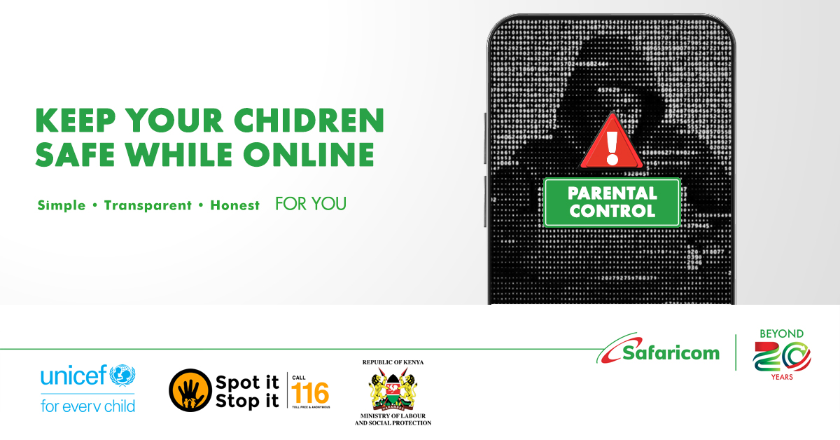 SafaricomPLC's tweet photo. Do not allow strangers to abuse your child online. If it happens, call 116 or WhatsApp +254 722 116 116 for free to report them. #SpotItStopIt https://t.co/Z4qtrGZ0di