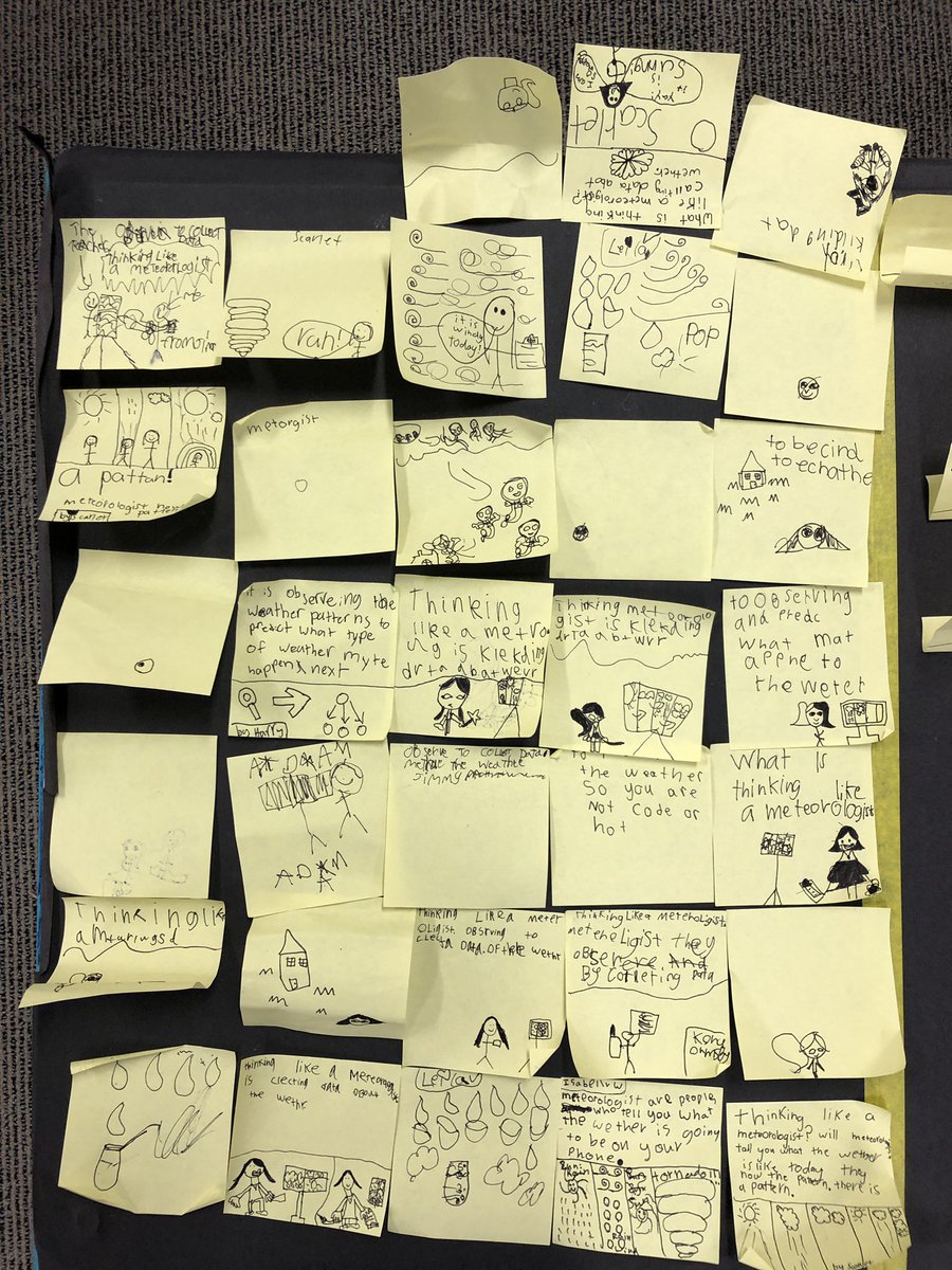 Sorting out learning for our Thinking Like a Meteorologist Inquiry. Great emerging thinking happening on this Learning Station. #inquiry