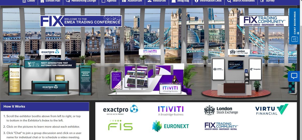FIXTrading's tweet photo. Come along and meet one of the fantastic exhibitors we have at this years EMEA Trading Conference, there are demonstrations and much more happening throughout the day so just log in and sit back and relax. #FIXEMEA2021 https://t.co/LySsUVrdsg