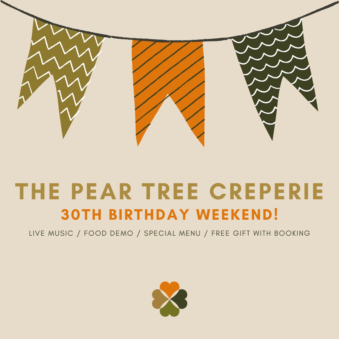 The Pear Tree Crêperie is open 10am-4:30pm Tuesday to Sunday. Last food orders 4pm. To book a table telephone 01543 481807 or visit our website.

🧡