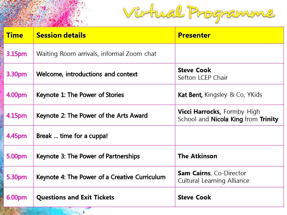 SeftonLcep's tweet image. Please join us for our twilight conference next week - celebrating the power of creativity in schools …tivityconference2021.eventbrite.co.uk