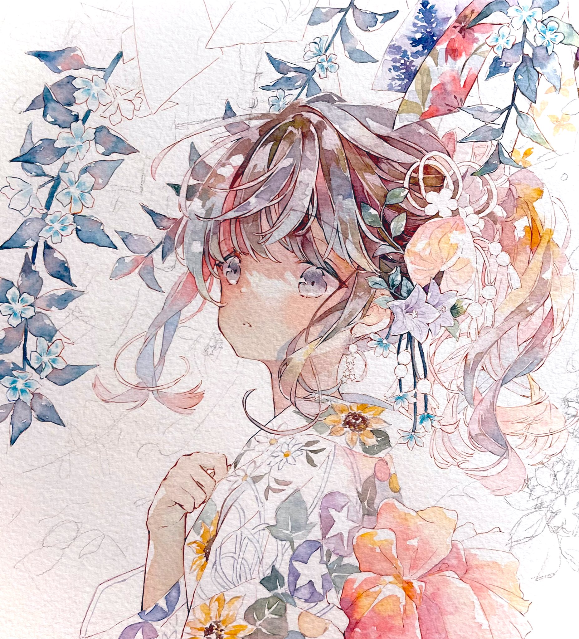 優子鈴 ゆこりん 背景も描いていきます Wip 透明水彩 Illustration T Co Ncqnzrl3jm Twitter