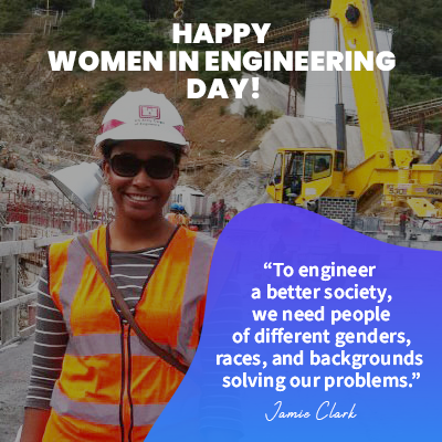 Happy #WomenInEngineeringDay! 💎 

'To engineer a better society, we need people of different genders, races, and backgrounds solving our problems.' Civil Engineer and Georgia Tech Graduate Jamie Clark.'👷🏾‍♀️

ce.gatech.edu/node/6349

#WomenInSTEM #GirlsInSTEM #GiveGirlsRoleModels