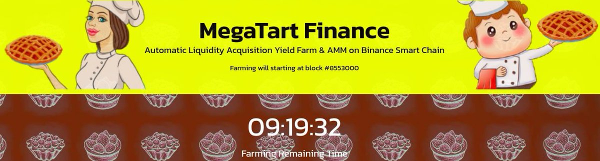 Last 9 Hours 19 Mins for MegaTart Farming 😍😍

BUY on TartFinance Dex : dex.tartfinance.com/#/swap?outputC… 

 tartfinance.com  

#TartFinance #Defi #BSC #YieldFarming #staking #DAPPS #crypto #BinanceSmartChain  #BSCNews #binance  #gem #pancakeswap
