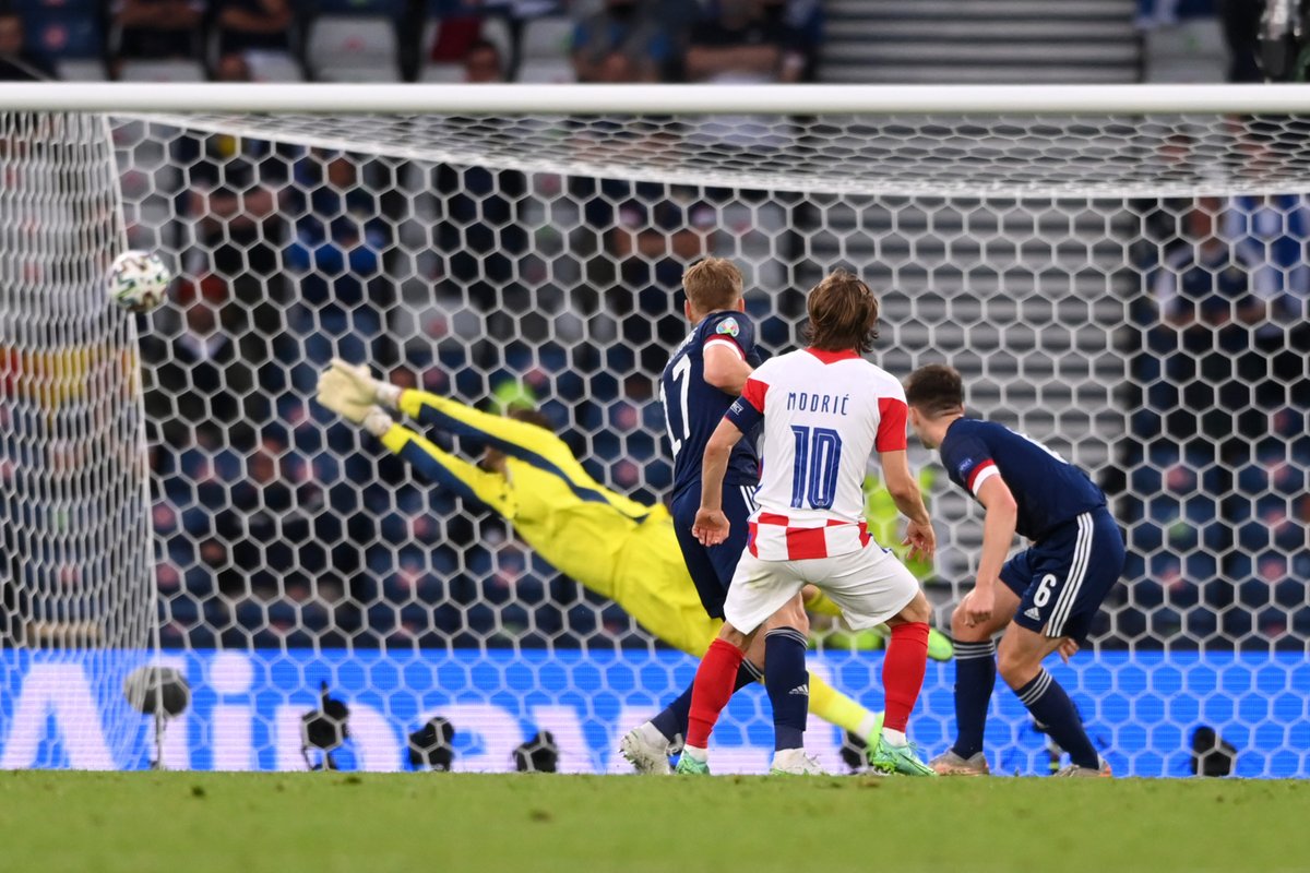 topeleven's tweet photo. The outside-of-the-boot strike from Luka Modrić! 😮 What a goal! 🇭🇷 #EURO2020 https://t.co/zfXRP7ovRv