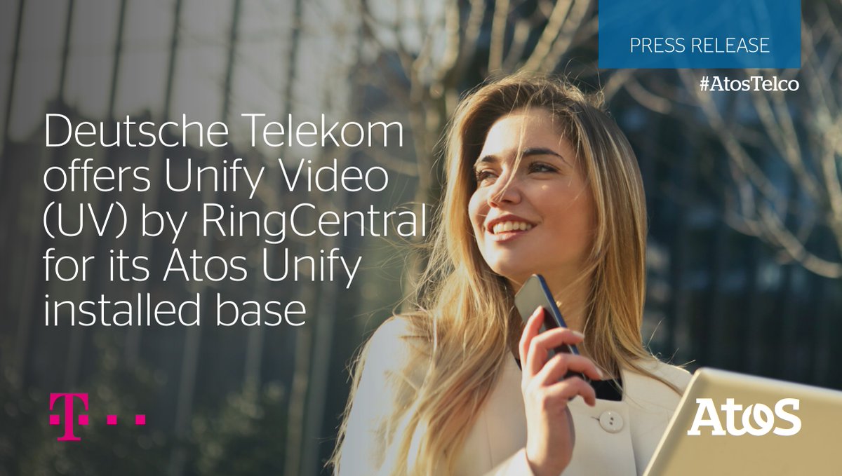 [#AtosTelco] 🆕Atos today announced that <a href="/deutschetelekom/">Deutsche Telekom</a> will offer Unify Video (UV) by RingCentral to its Atos Unify customers in Germany.

Read more: okt.to/skI1Hu

#digitaltransformation #telecommunication