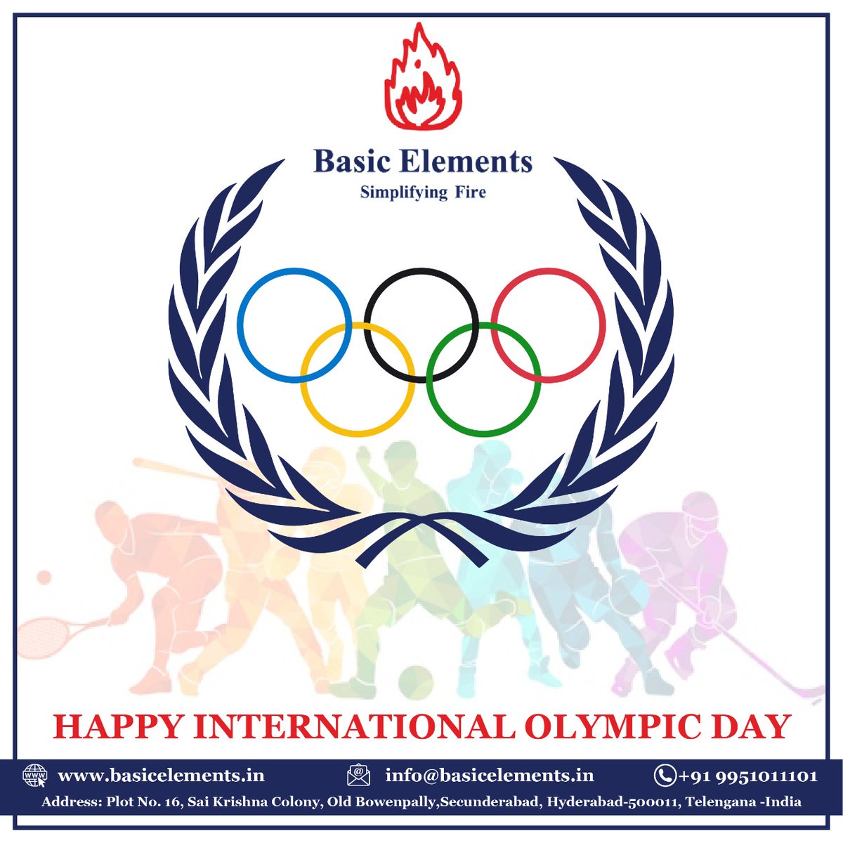 SimplifyingFire's tweet photo. "Channelising the Fire in ourselves builds a great legacy for the Future."
Happy International Olympics Day! 
.
.
Call us at 9951011101 and book a site visit now!
Visit now- https://t.co/8Y0QhSzijK
Email-info@basicelements.in
.
#Internationalolympicsday #simplifyingfire https://t.co/E5VtmXSdTF