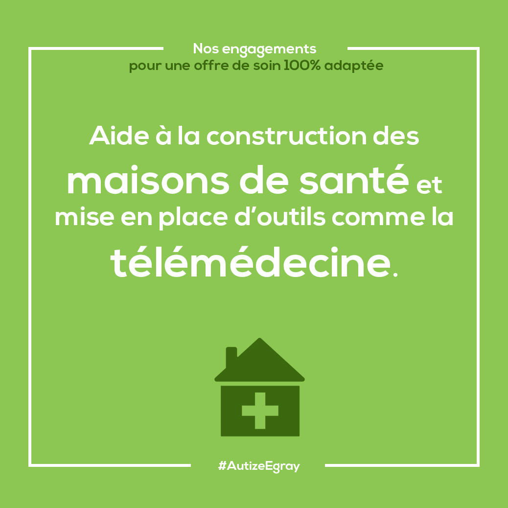 Nous favoriserons l'implantation des maisons de santé ainsi que la télémédecine pour les secteurs les plus isolés. Chaque Deux-Sévrien doit pouvoir accéder à un professionnel de #santé près de chez lui ! #AutizeEgray <a href="/100_deux/">Deux-Sèvres en action - 100 % Deux-Sèvres</a>