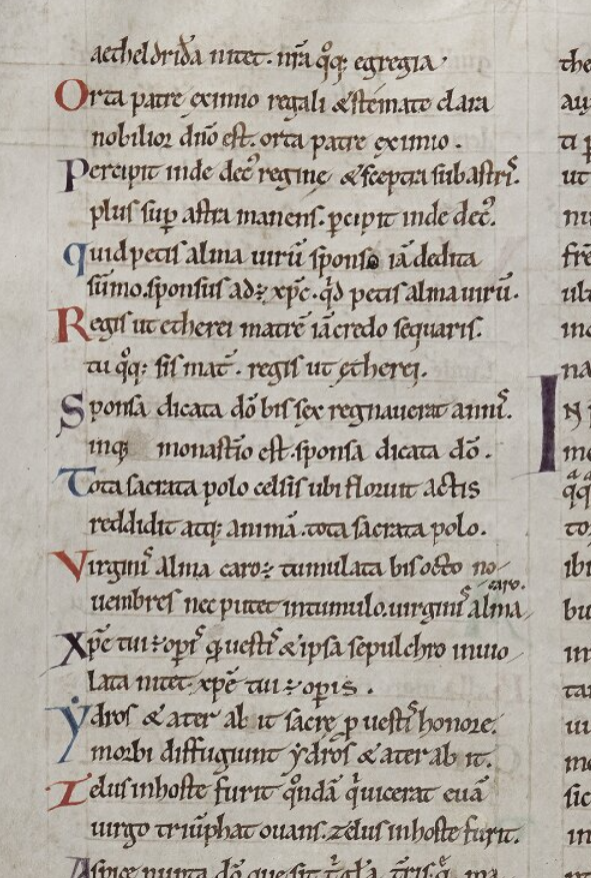 BedesBooks's tweet photo. Today is the feast of St Etheldreda (St Æthelthryth), Abbess of Ely, who died #OnThisDay in 679. 

One of the most important female saints of early medieval England, Bede wrote an acrostic hymn in her honour. 

📷MS B.II.35
https://t.co/JGFWrxjskZ

#OTD #MedievalTwitter https://t.co/HeZJLgDecC