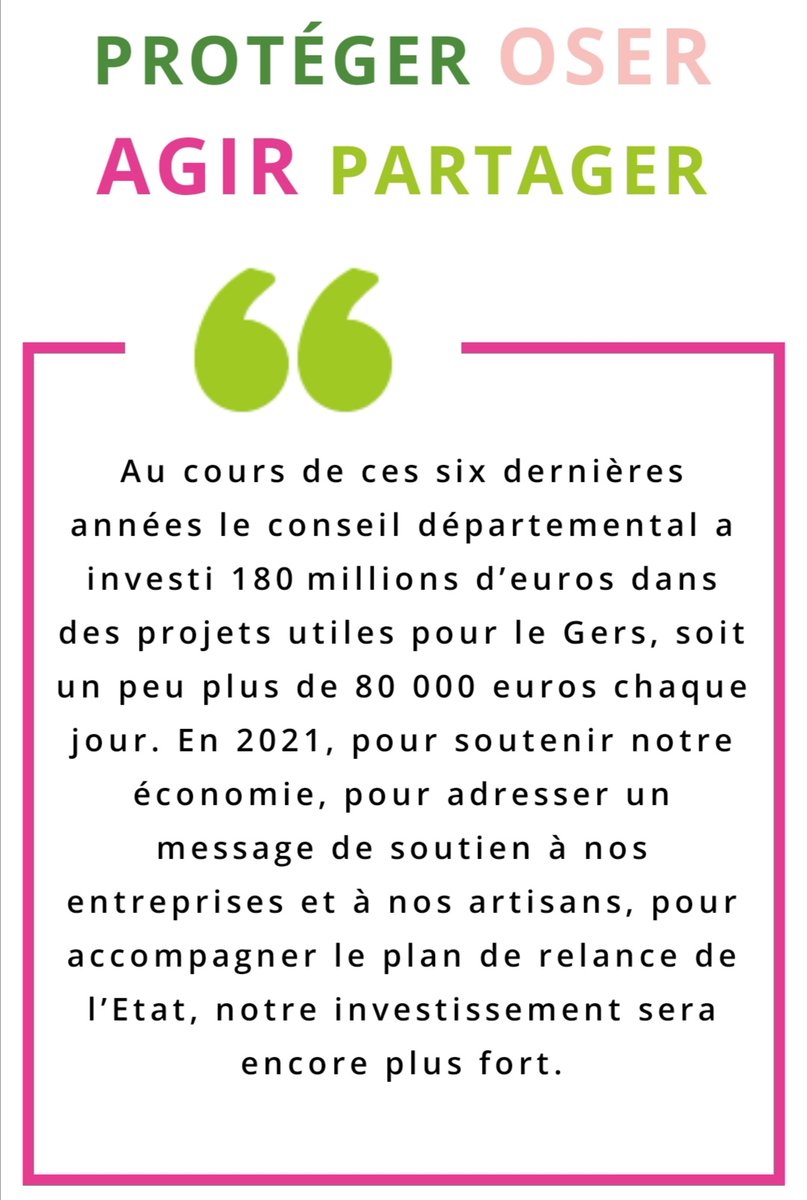 en_gers's tweet photo. ✅ Voter pour nous, c'est voter pour vous !! 
✅ Voter pour nous, c'est voter pour l'intérêt général !!
✅ Votez pour nous, c'est voter pour une continuité des actions, en faveur de tous !! 
On compte sur vous !! 
@GersEnCommun32 @en_gers @OccEnCommun @pmartin_32 @CaroleDelga https://t.co/YOtVo78ROa
