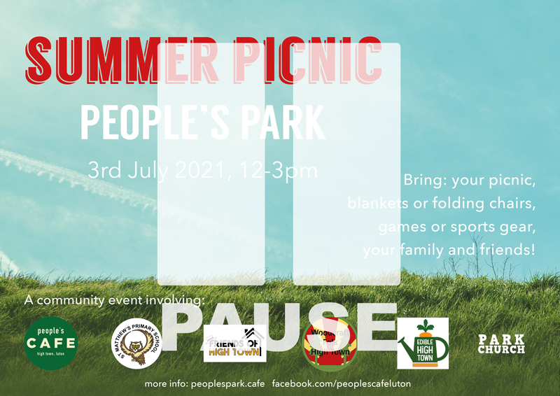 CafeLuton's tweet photo. We've had to press pause on the summer picnic on the 3rd, due to Covid being a spoilsport. We can still have summer, and still have picnics - but not in groups over 30, which is what we were going for. We'll re-schedule! https://t.co/Dq0AMJYkRq