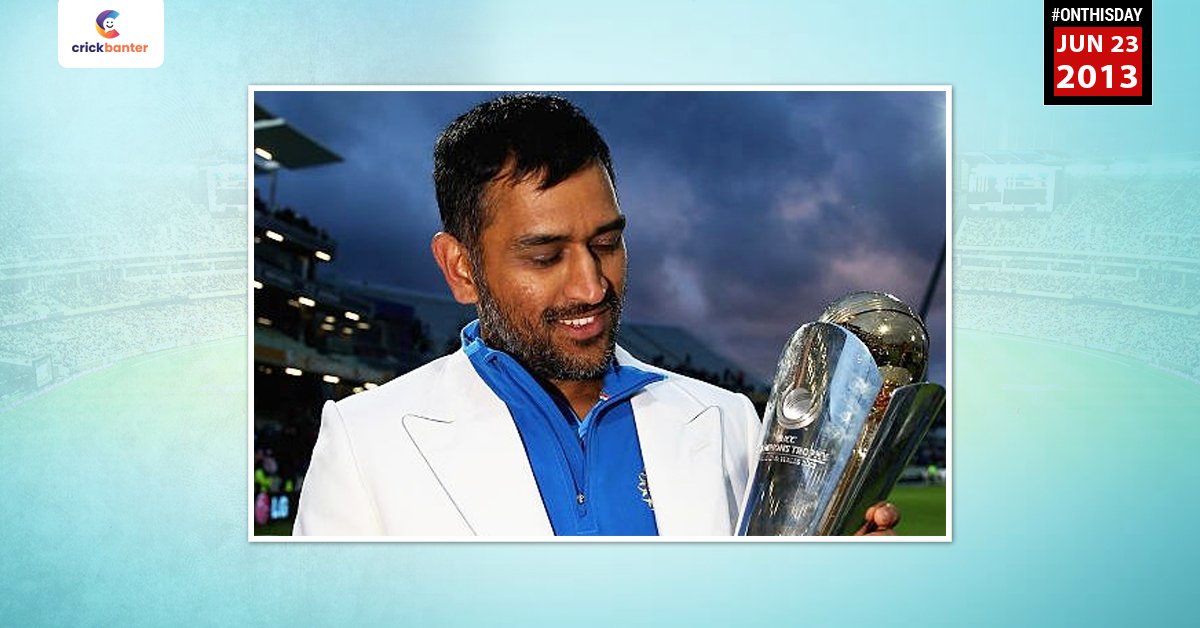 crickbanter's tweet photo. #OnThisDay in 2013, @msdhoni became the first captain to win all three ICC trophies.

#MSDhoni #MSD #WTCFinal #CSK #TeamIndia https://t.co/JPqlbJ6v3q