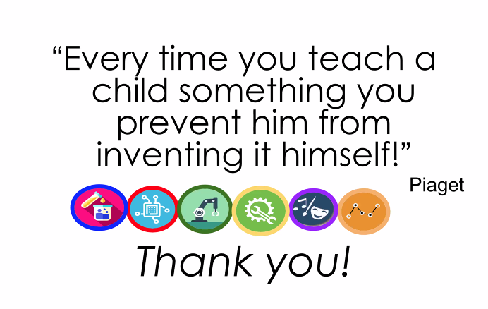 BridgeProjectSA's tweet photo. @KarenWalstra  concludes her session with a quote from Piaget on the importance of allow children the autonomy to learn rather than being taught. It is crucial to allow children to do their own experimentation and discoveries. #steamCoP

@BridgeProjectSA https://t.co/D4RVoB39NI