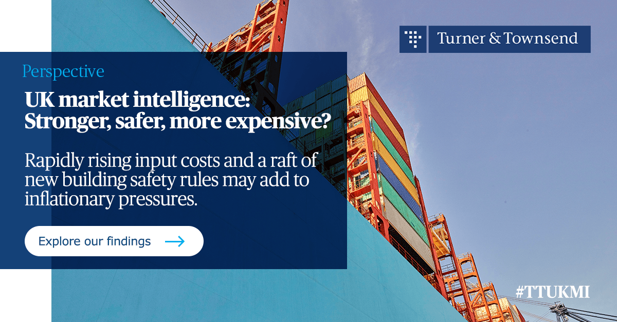 turnertownsend's tweet photo. Our UK market intelligence report for summer 2021 examines the outlook for the #construction industry and details how to prepare for game changing new #BuildingSafety legislation.
Read more in our #TTUKMI: https://t.co/HWUhTqukv2 https://t.co/u7NvrQKRHi